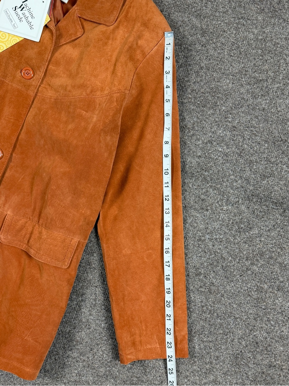 Vintage Rust Orange Suede Leather Chore Barn Blazer Jacket Womens Medium Y2K NWT - Picture 5 of 7